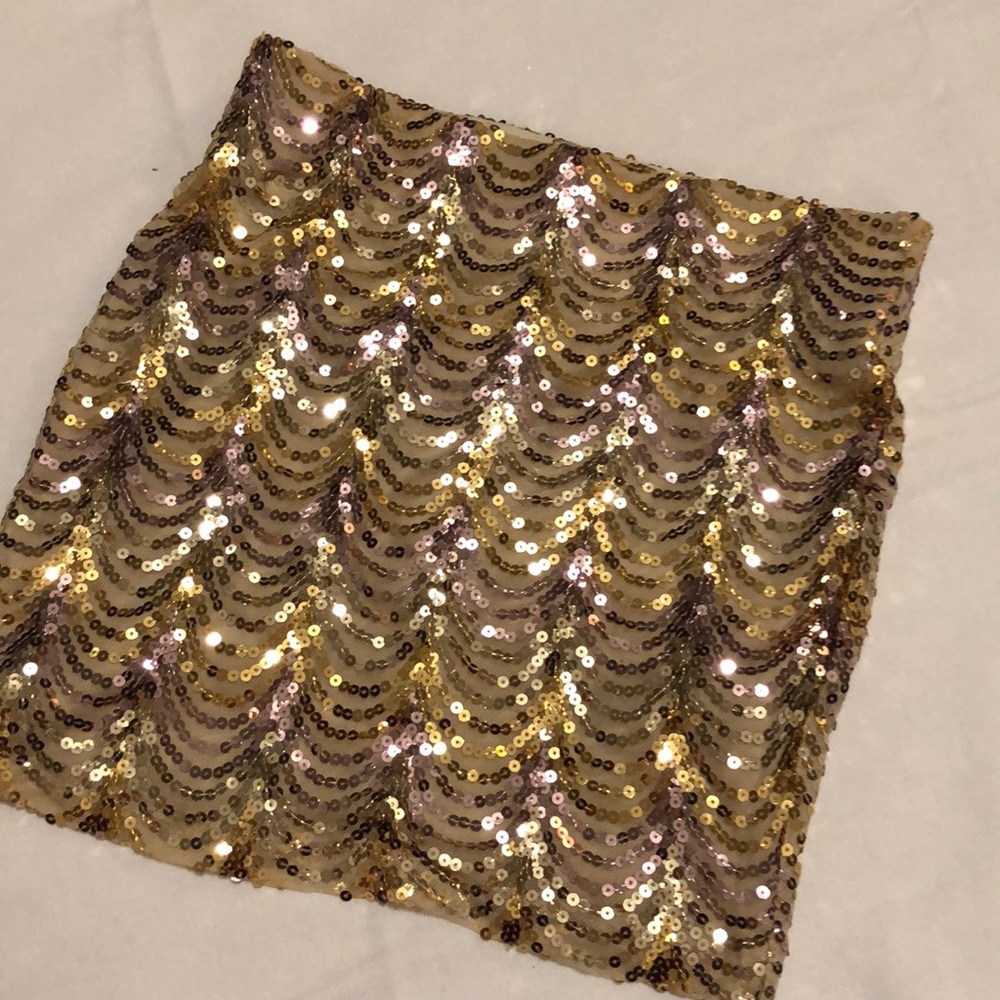 Sequin fitted skirt